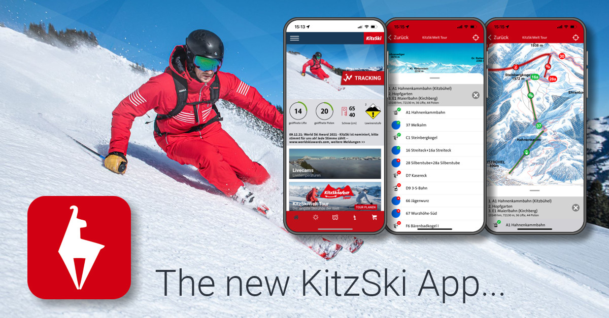 The new KitzSki App, ideal for mountain orientation.